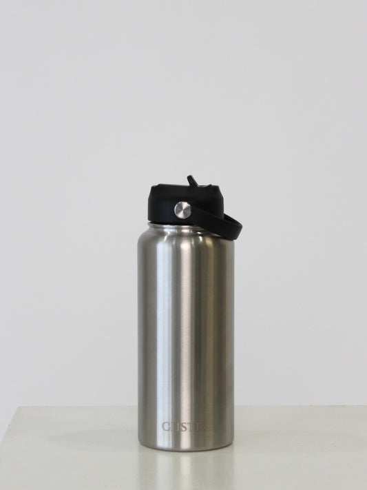 Chstr Drink Bottle - Stainless Steel / Black (946ml / 32oz)